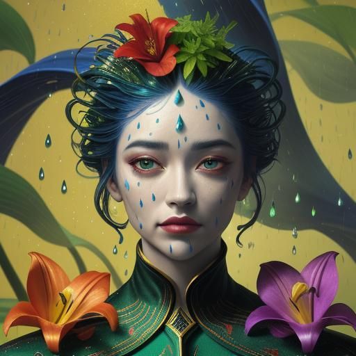 Surrealistic Dreamscape: Words Flowing into a Paper Cup