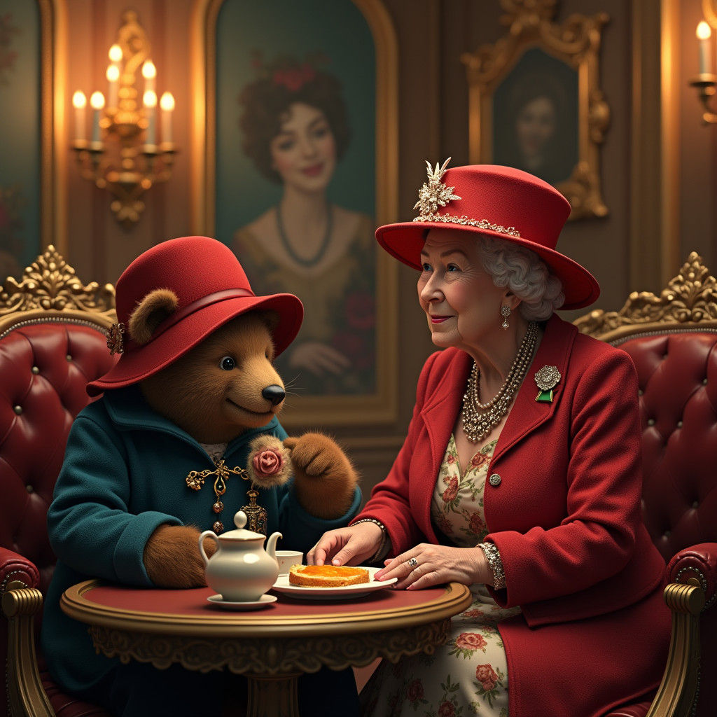 Queen Elizabeth and Paddington Bear's Palace Tea