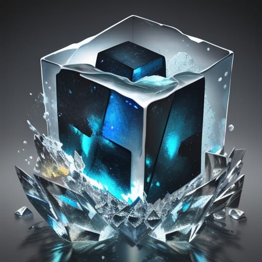 Abstract Cubist Masterpiece with Vibrant Labradotite Hues