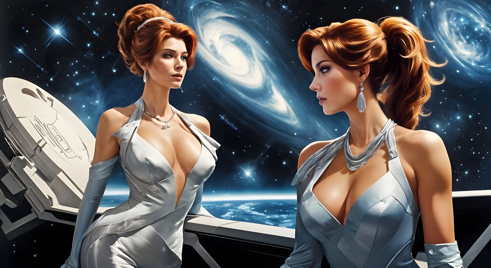 Regal Galactic Space Queen in Photorealistic Style