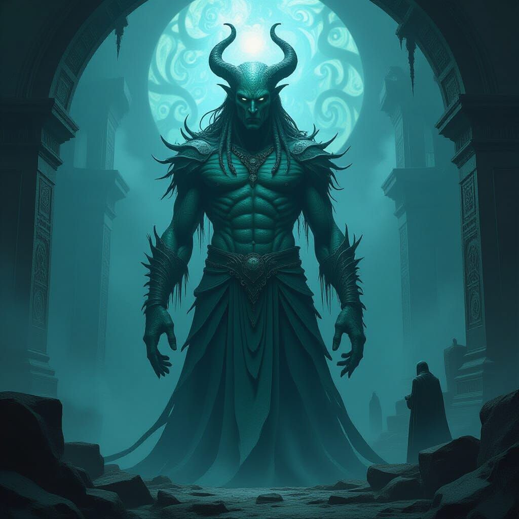 Lovecraftian Elder God in Dark Surreal Style