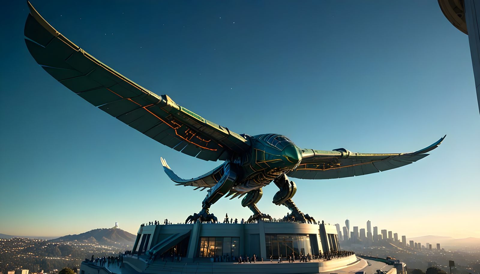 Klingon Bird-of-Prey Dominates Griffith Observatory Night Sk...