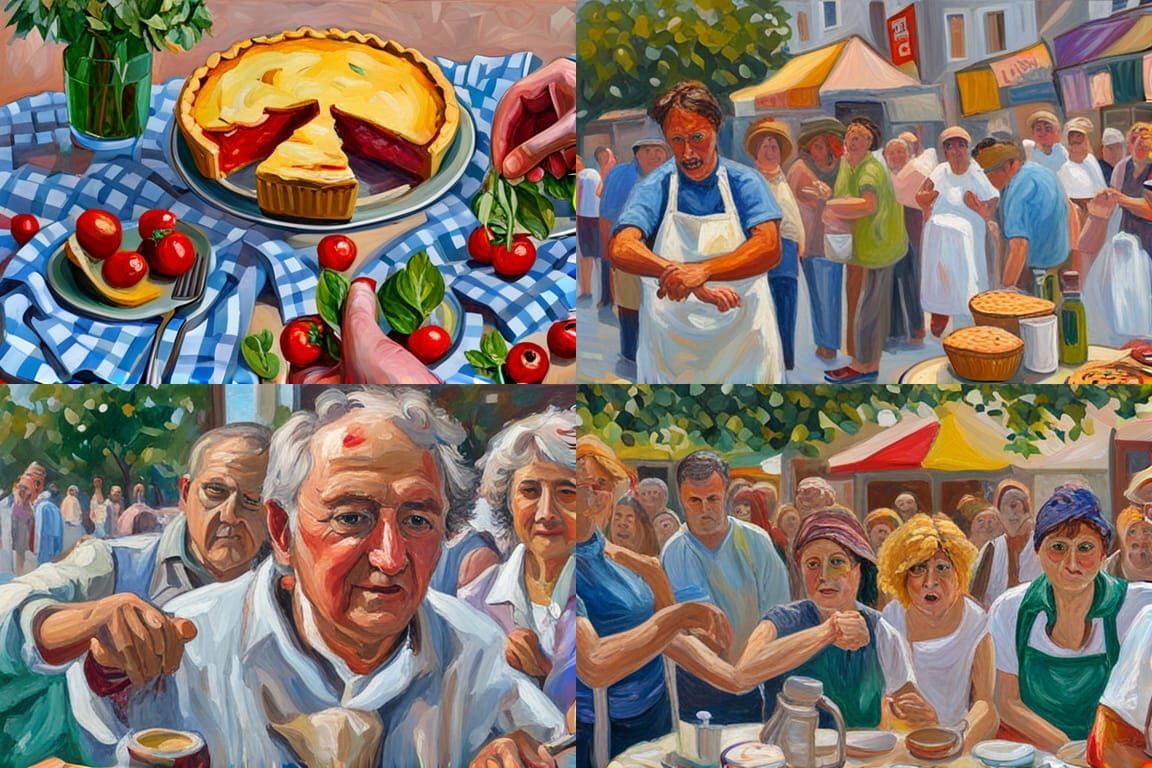 Pie in Face: Expressionist Impasto Acrylic Painting