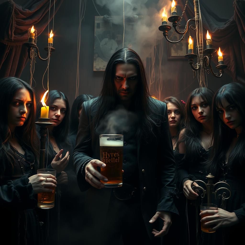 Peter Steele with Goths in Gloomy Setting