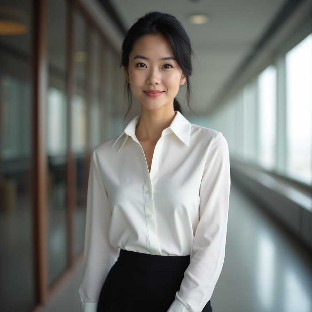 Confident Chinese Businesswoman in Modern Office
