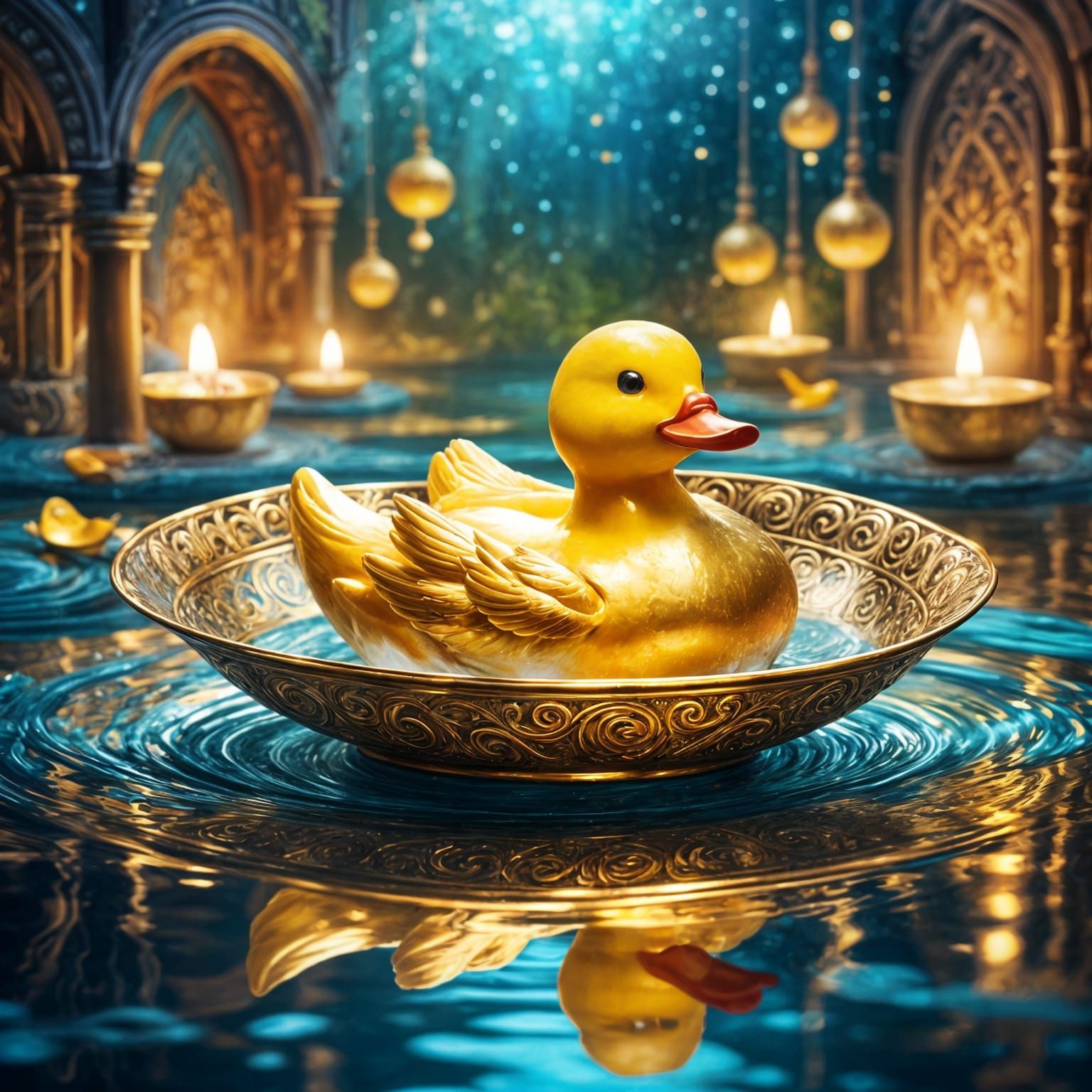 Rubber Duck in Ornate Fantasy Setting