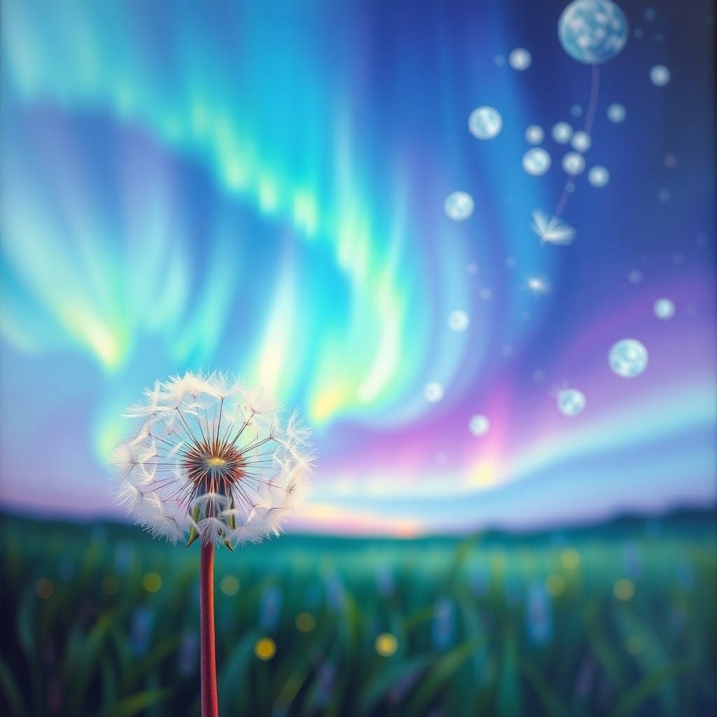 Vibrant Hyperdimensional Landscape with Bioluminescent Dande...