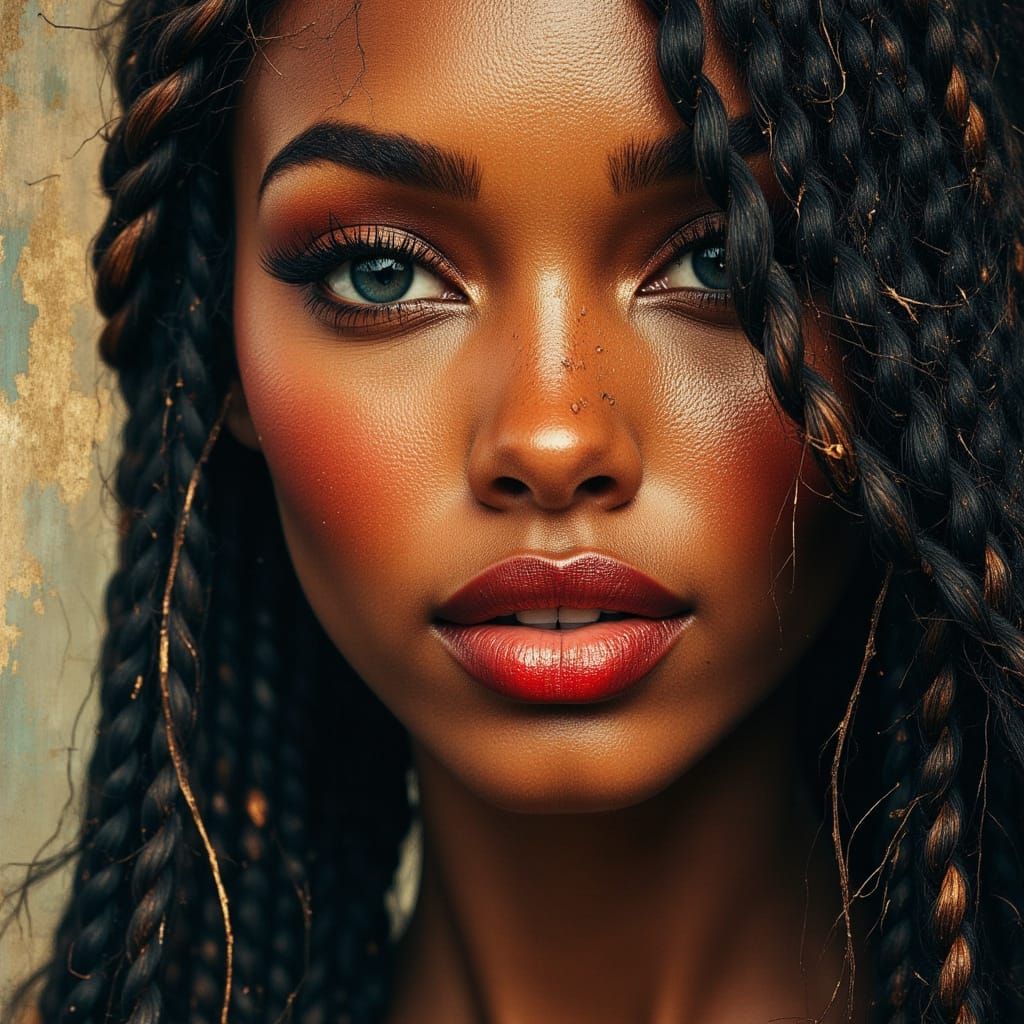 African Goddess Kelly Rowland Portrait in Vogue Style