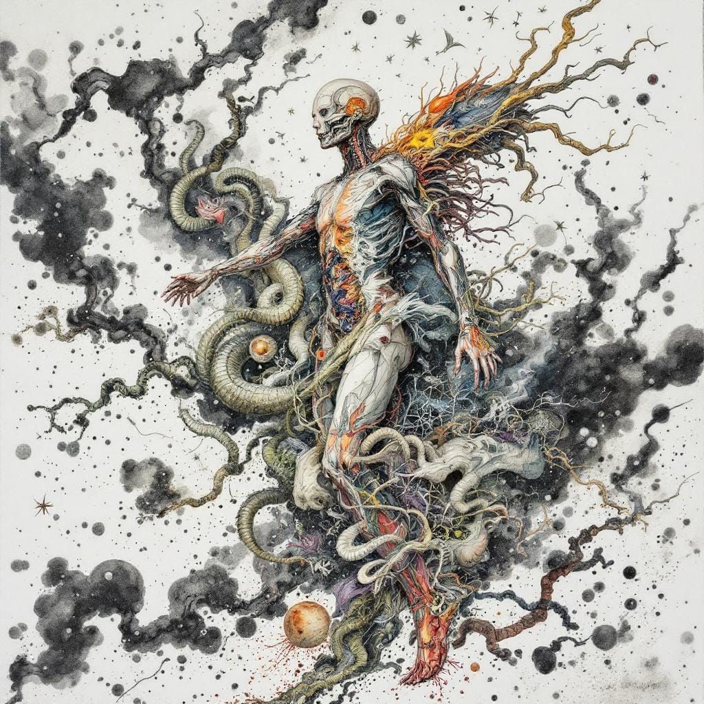 Chimerical Cross-Section: Mythic Anatomy in Mixed Media