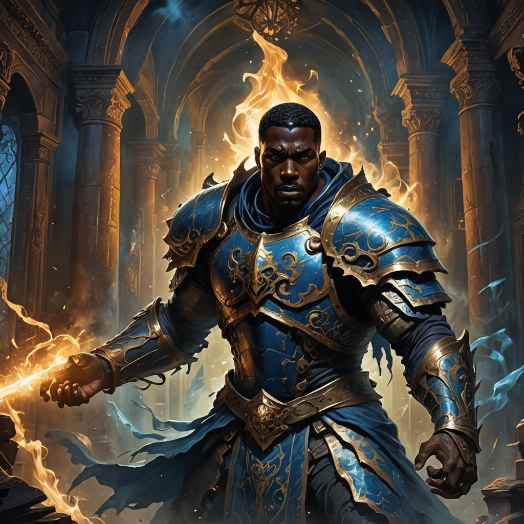 Dark Fantasy Warrior Battles Ghosts in Haunted Mansion