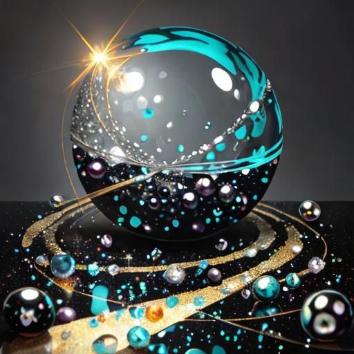 Abstract Shapes in Sparkling Composition