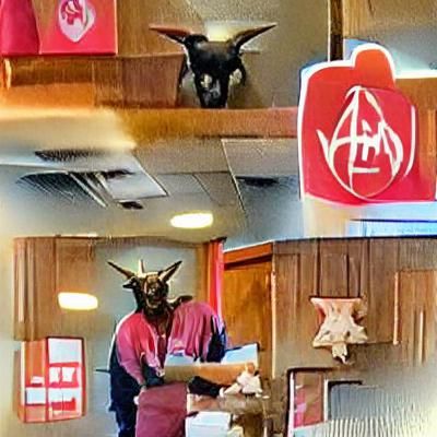 Baphomet Impatiently Working at Arby's