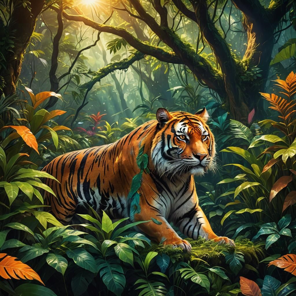 Mystical Jungle: Tiger's Eye Fantasy Concept Art