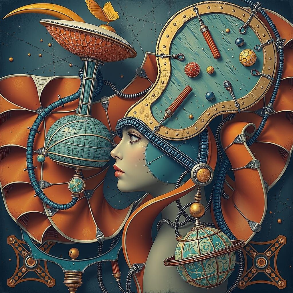 Photorealistic Hyperreal Geometric Composition with Vibrant ...