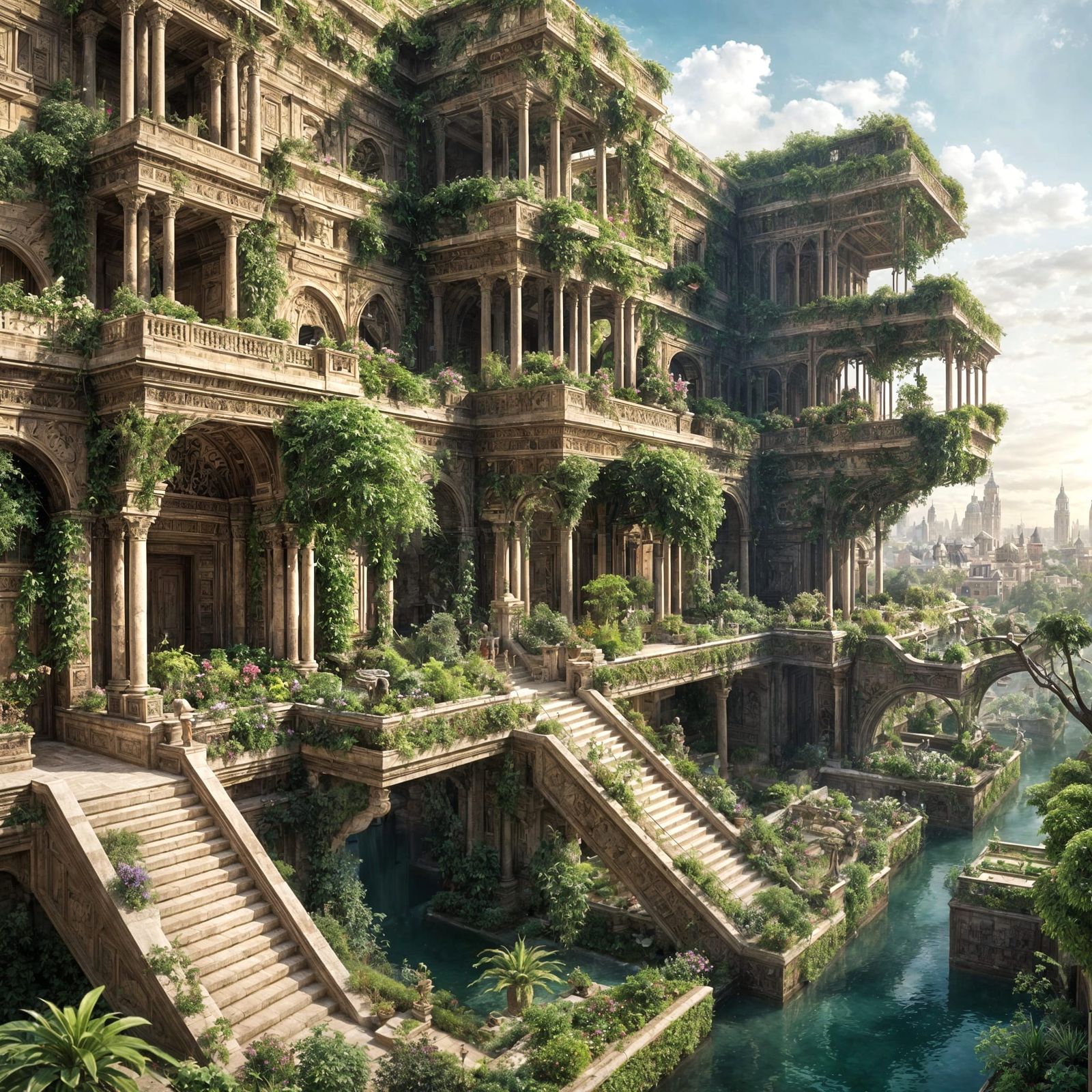 Ethereal Babylonian Oasis Achieves Perfection