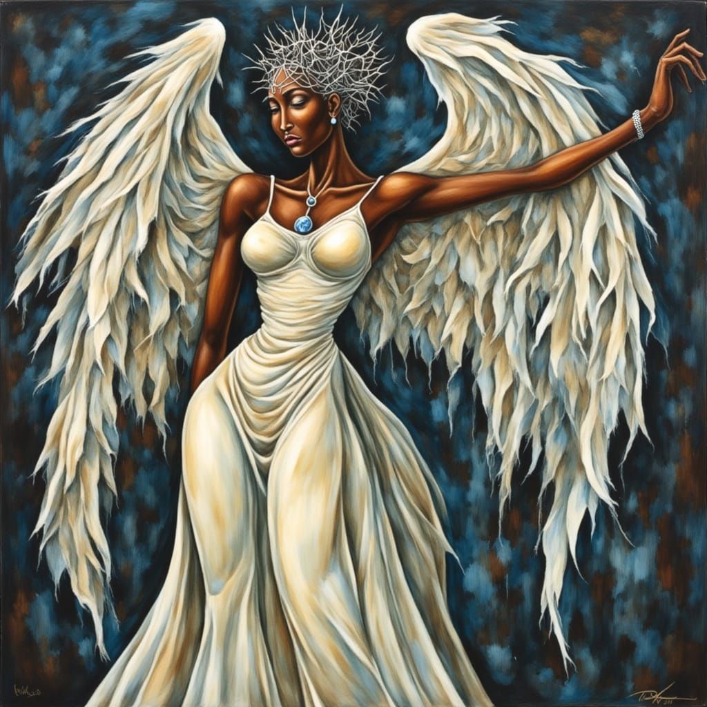 Ethereal Woman in Neo-Impressionist Oil Painting Style