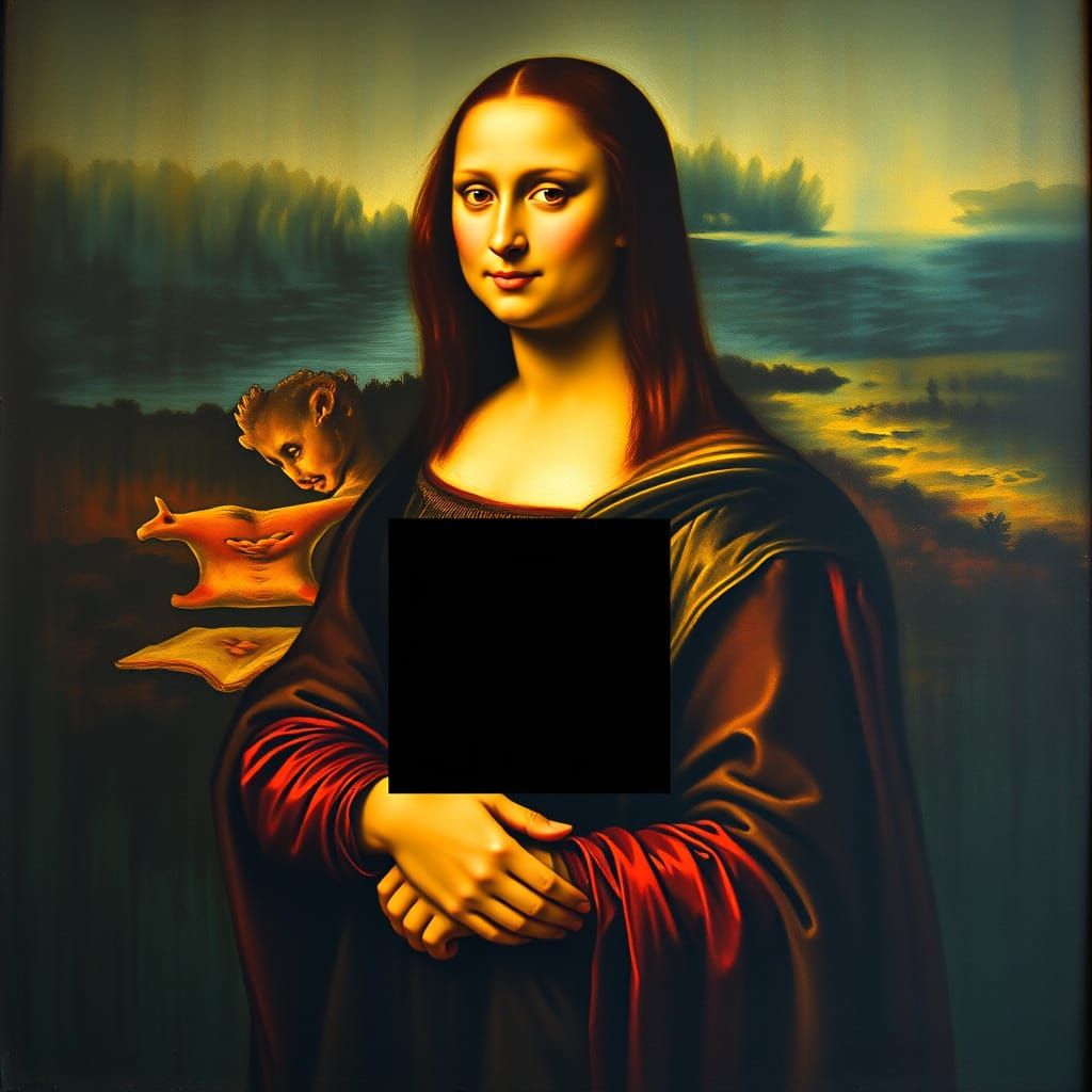 Renaissance Figure in Suprematist Style with Geometric Abstr...