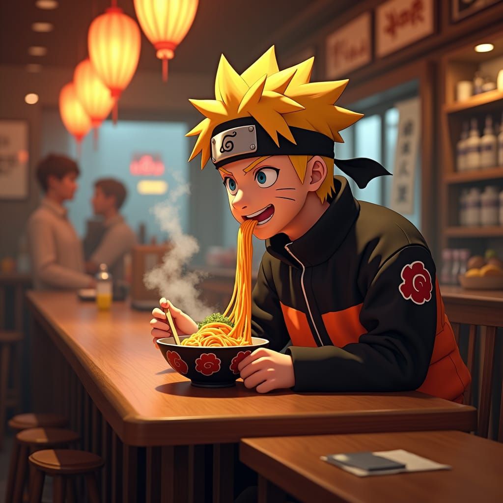 Naruto Uzumaki's Joyful Ramen Experience
