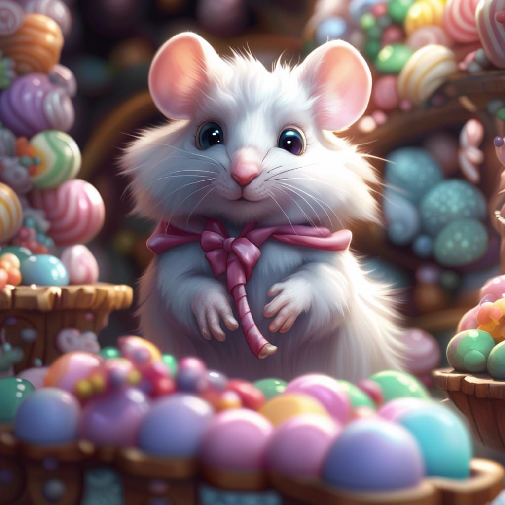 Cute Mouse in a Magical Candy Store
