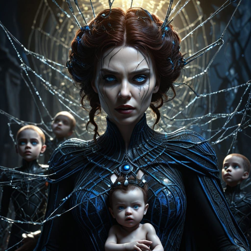 Dark Fantasy Black Widow Priestess Queen on Web