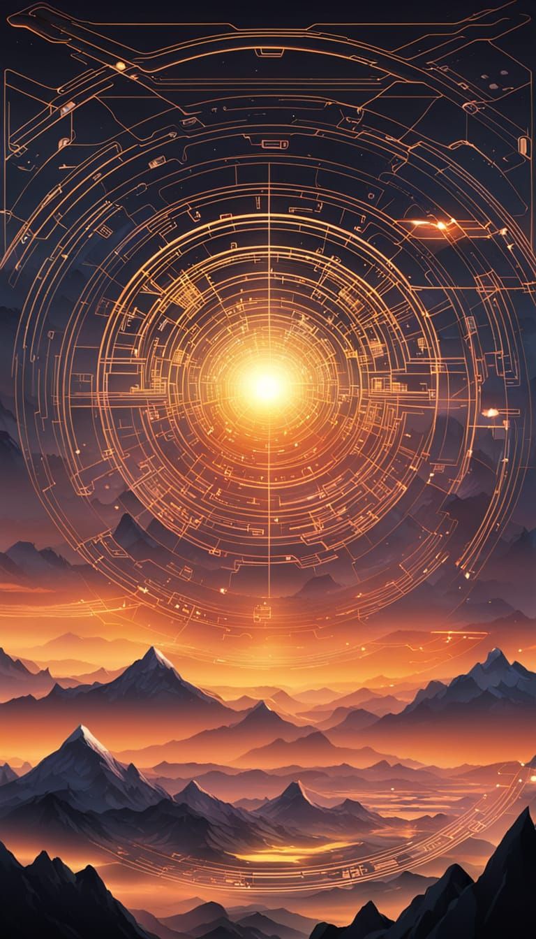 Astral Geometry, Mountainous Circuitry, Sunset (xtough's Ast...