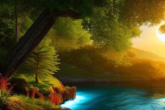 Epic Nature Painting Featuring the Four Elements