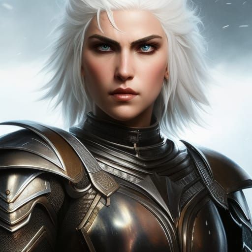 Visenya Targaryen in full plate armor