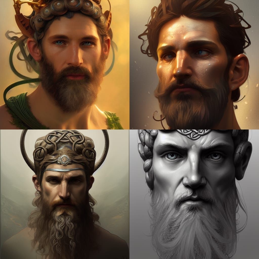 Celtic God Sucellus: Hyperdetailed Portrait in Unreal Engine...