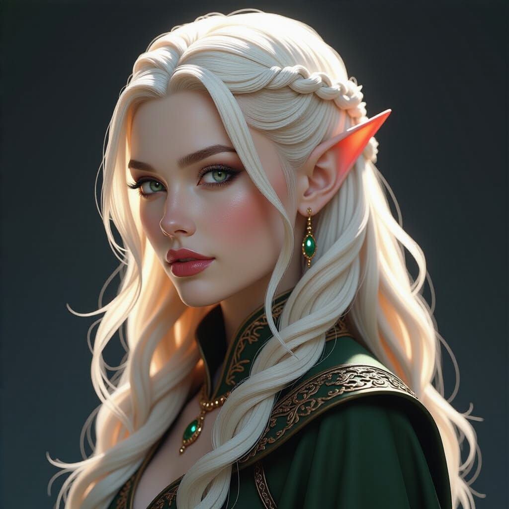 Stunning Elven Beauty in Monochromatic Style
