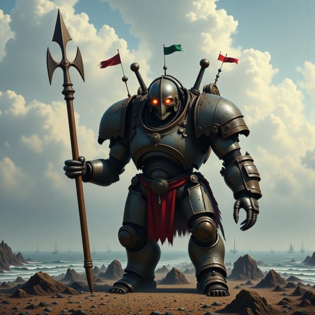 Robot Viking Warriors Land on Shore