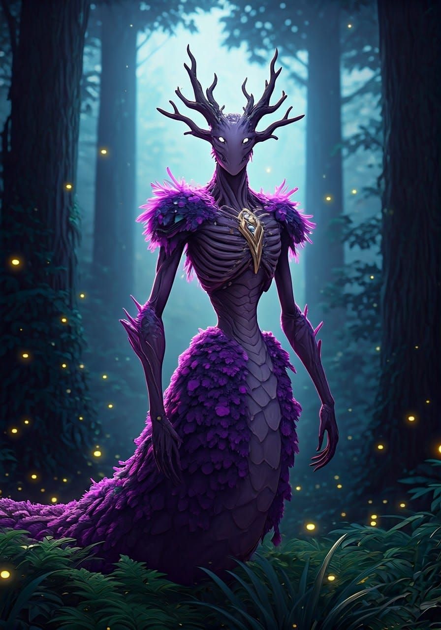 Ethereal Dendroid in Misty Forest, Inspired by Genshin Impac...