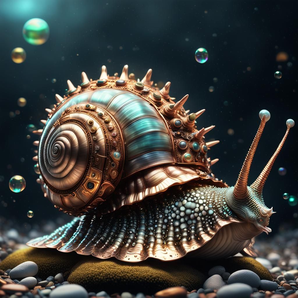 Steampunk Snail with Mechanical Details