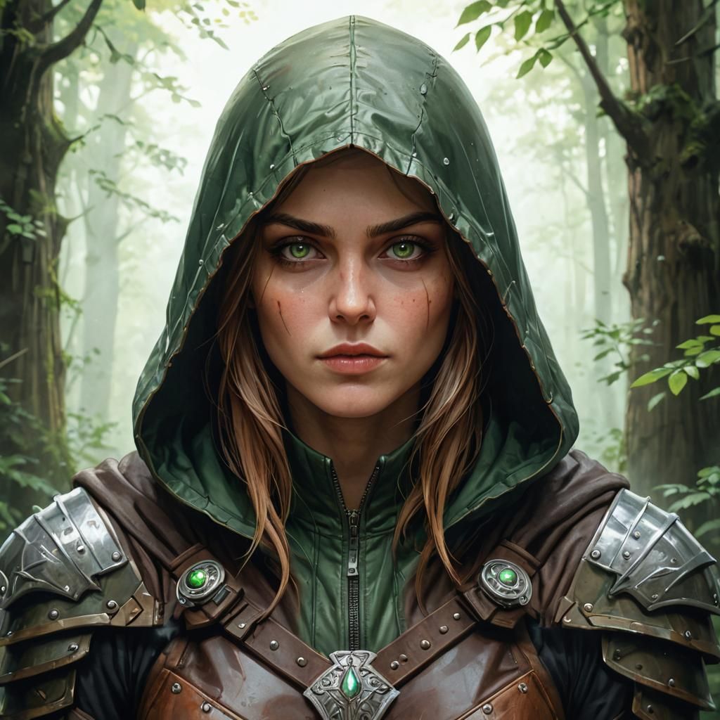 Watercolor Portrait of a Forest Rogue