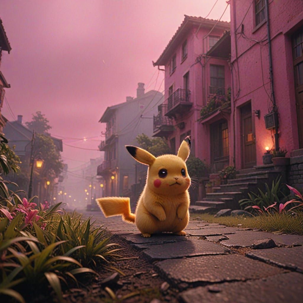 Sneakachu Hiding in Misty Atmosphere