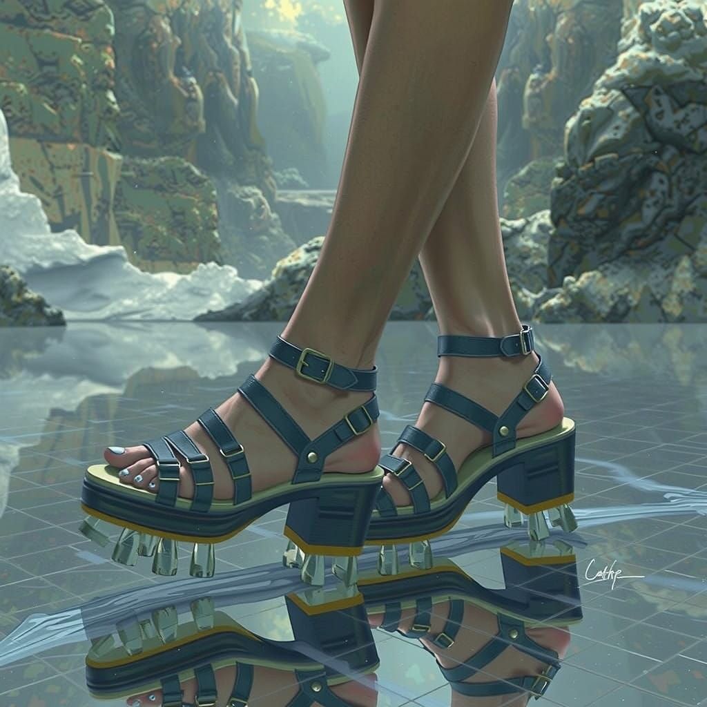 Grey Platform Sandal Clogging Shoes in Enchanted Realm