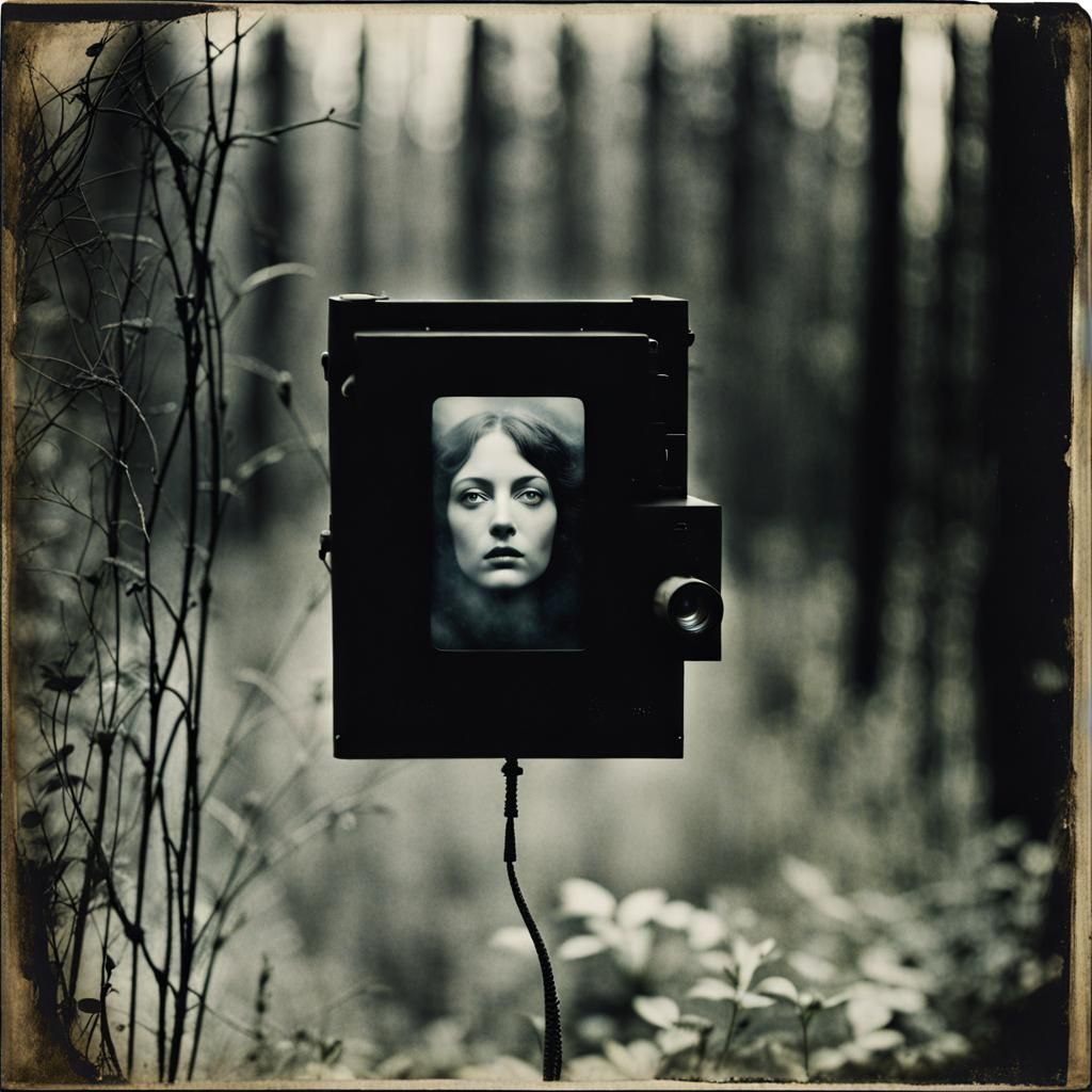 Mime in Hazy Garden: Surreal Photography