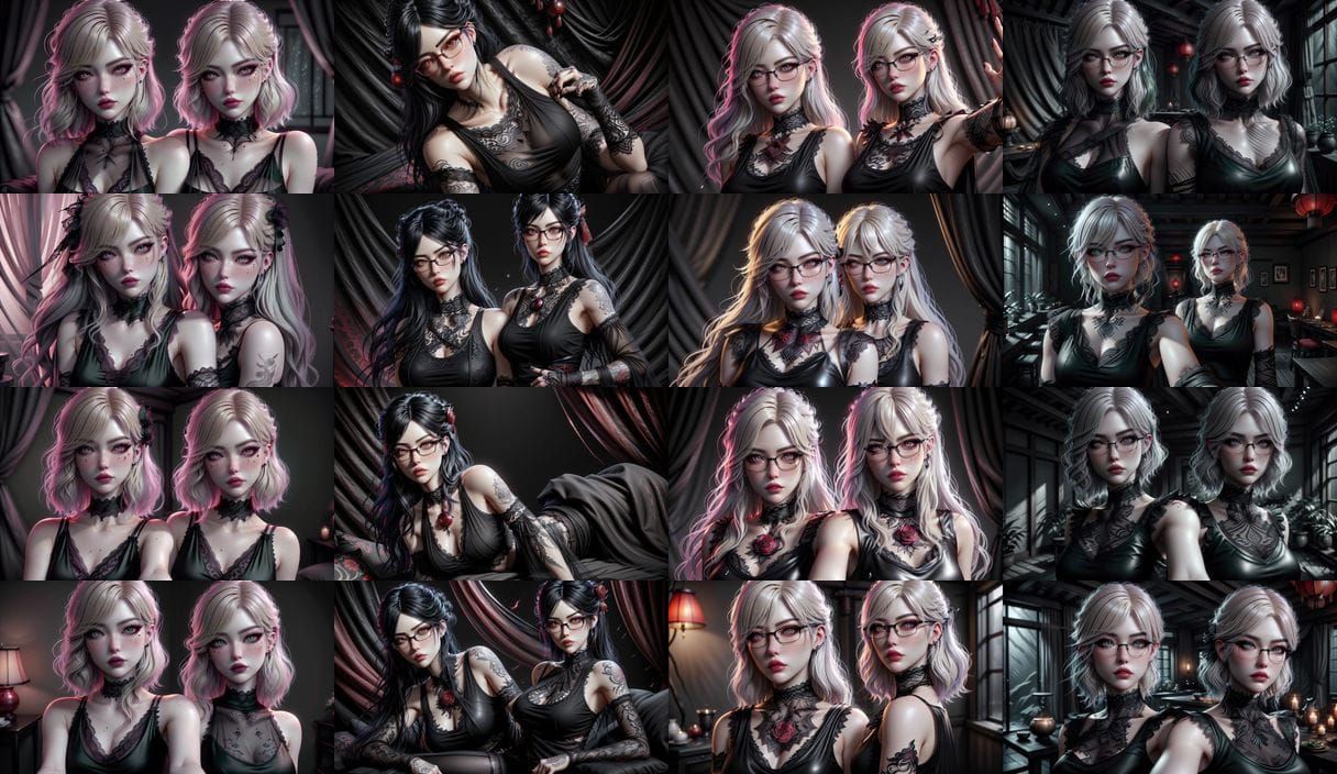 Goth Woman Takes Selfie with Soft Pink Lips in Moody Lightin...