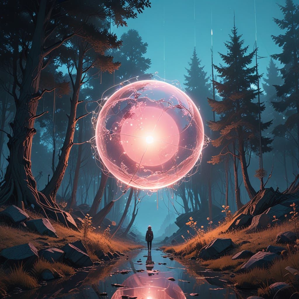 Ethereal Crystal Form in Dreamy, Surrealist Style