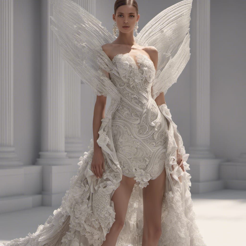 Elegant Dress Design for Fashion Week in 8K