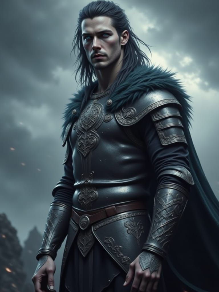 Celtic King in Battle-Worn Armor