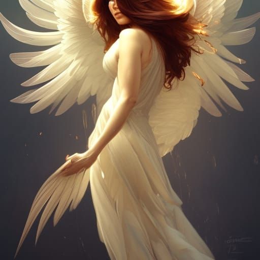 Angelic Bird Humanoid Portrait in Detailed Lighting