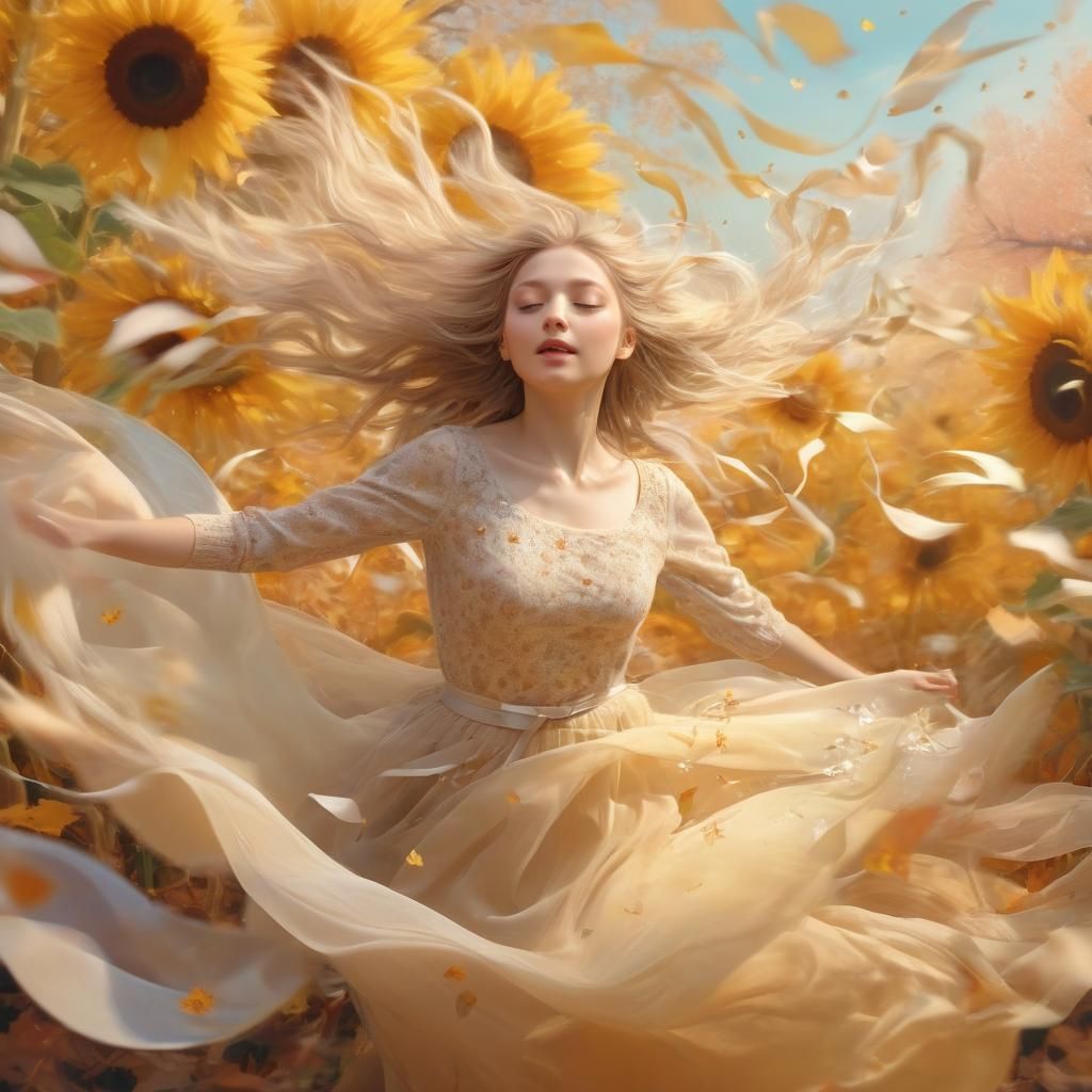 Surreal Shuriken Soaring Through The Four Seasons