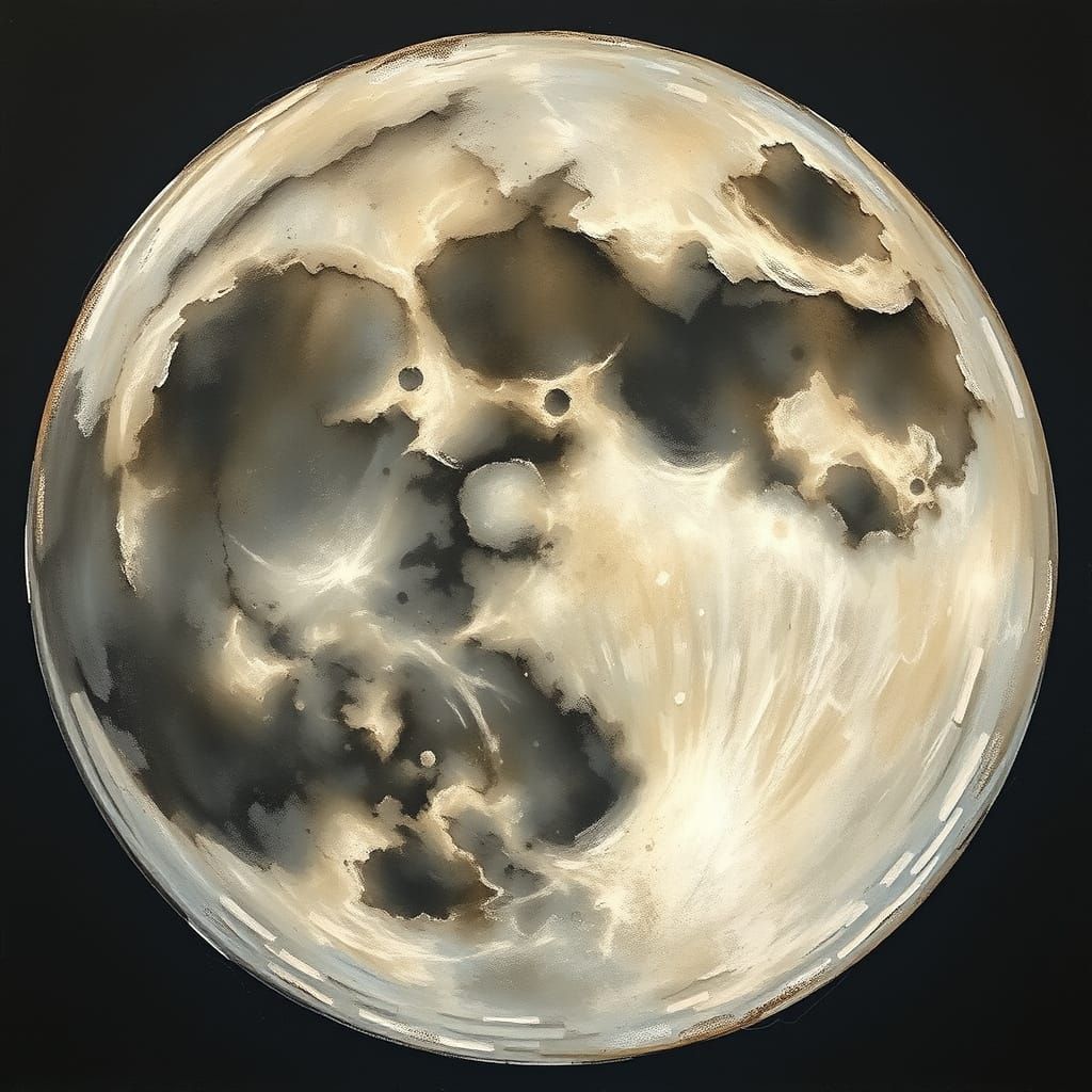 Weathered Wolf Moon with Battle-Scarred Surface
