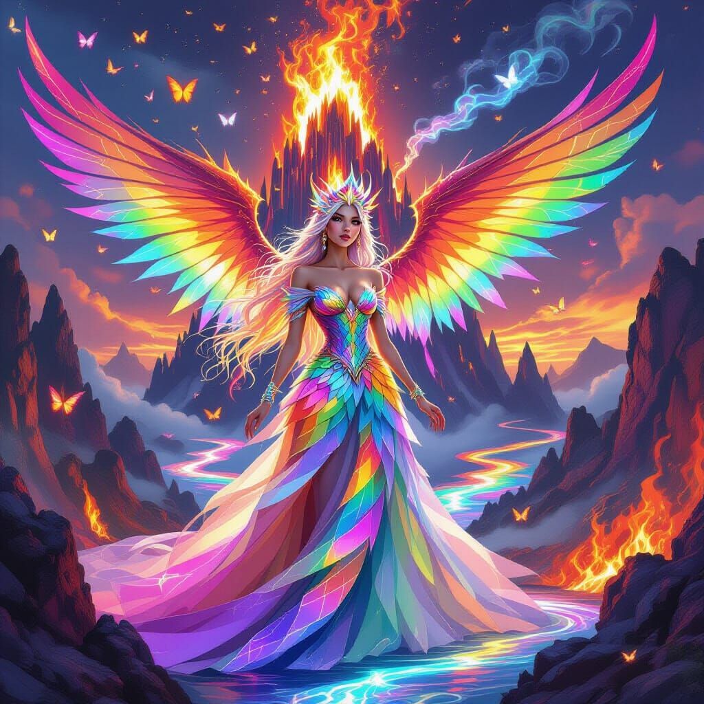 Rainbow Dragon Princess in Floating Volcano Palace