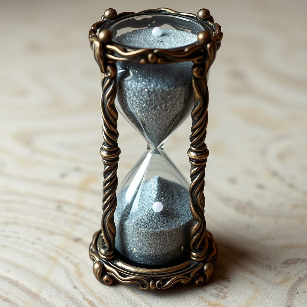 Mystic Hourglass with Shimmering Galaxy Sand