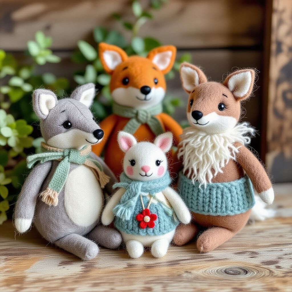 Charming Felted Figures in Soft Focus