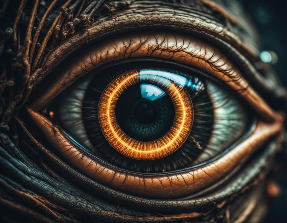 Electric Eye with Nested Eyes, Hyperrealistic Image