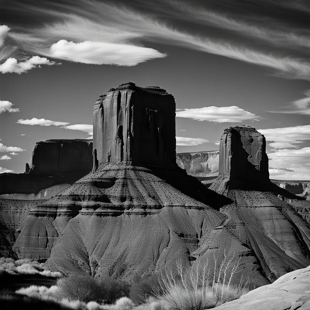 Canyon de Chelly: Ansel Adams-Style Black and White Photo