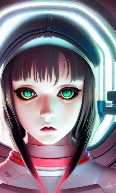 Sci-Fi Sith Girl Portrait in Manga Style