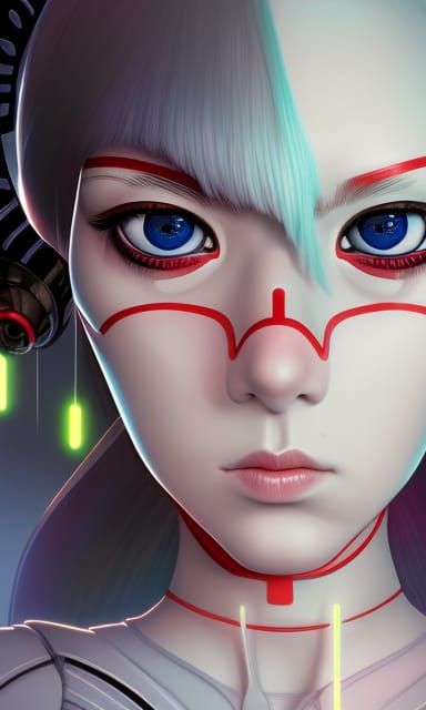 Sci-Fi Sith Lord Girl Portrait in Manga Style